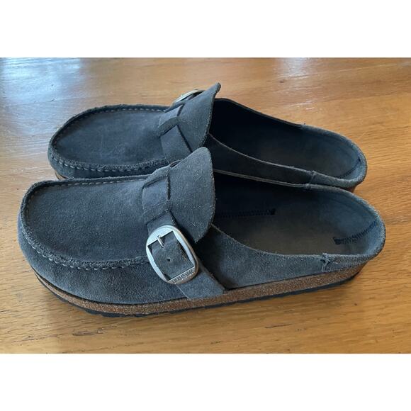 BIRKENSTOCK Buckley clog shoes Suede Leather Navy size EU 42 US 11 narrow/medium - Picture 5 of 11